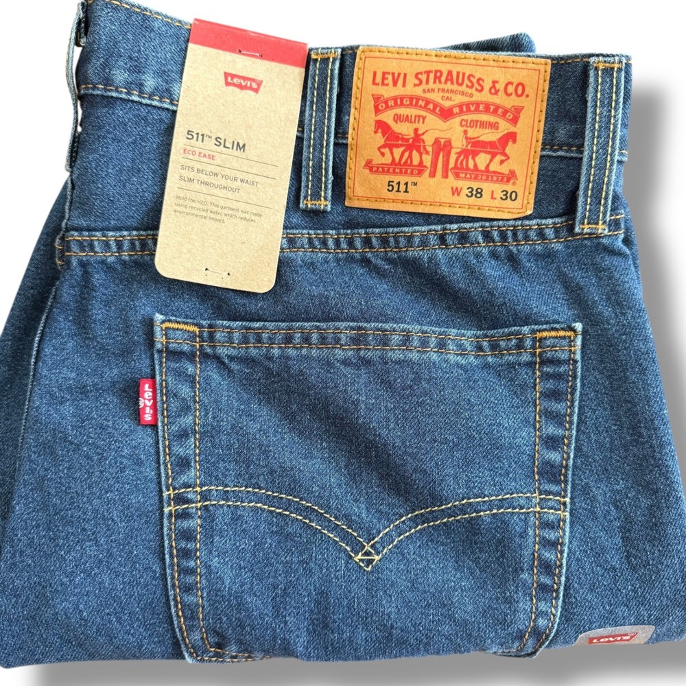 Levi Strauss & Co 511 Slim‎ Fit Men Jeans W38 L30 Blue Denim